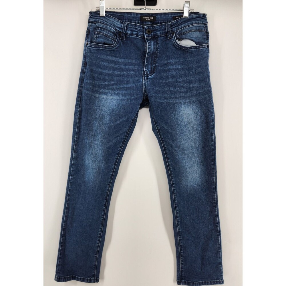 Kenneth Cole Men's 31 Dark Blue Slim Fit Denim Jeans